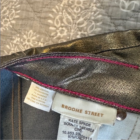 Kate Spade Broome Street Gold Shimmer Jeans - Picture 4 of 4